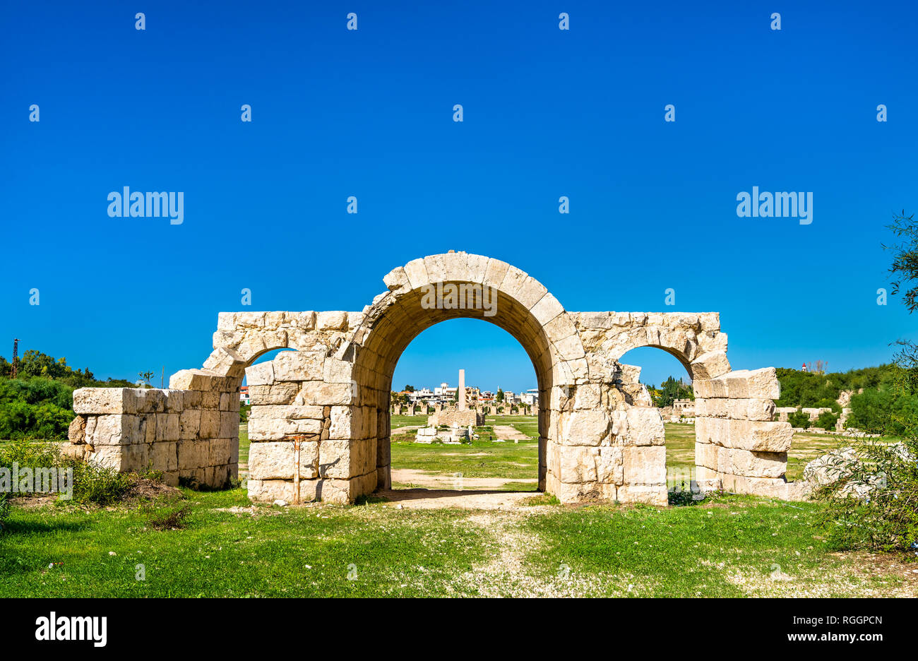 Antico ippodromo nel pneumatico, Libano Foto Stock