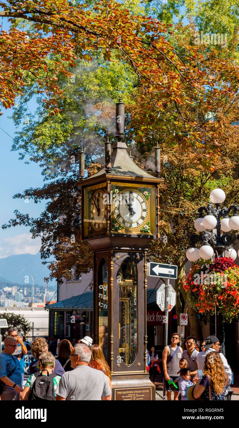 Orologio a vapore, Gastown, Cavendish Vancouver, British Columbia, Canada Foto Stock