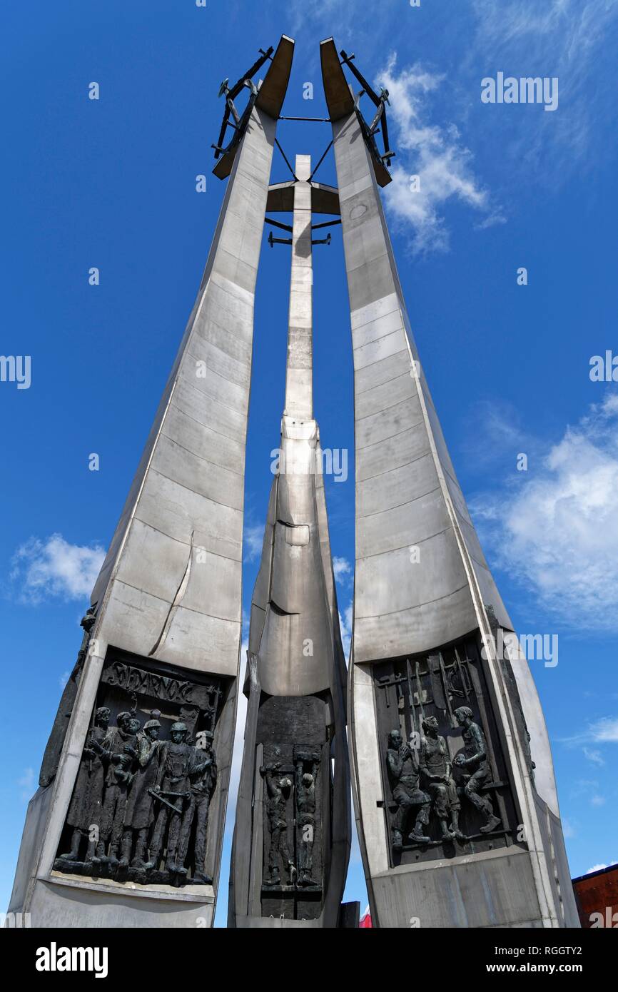 Monumento ai Caduti i lavoratori del cantiere 1970, Stare Miasto, Gdansk, Pomerania, Polonia Foto Stock