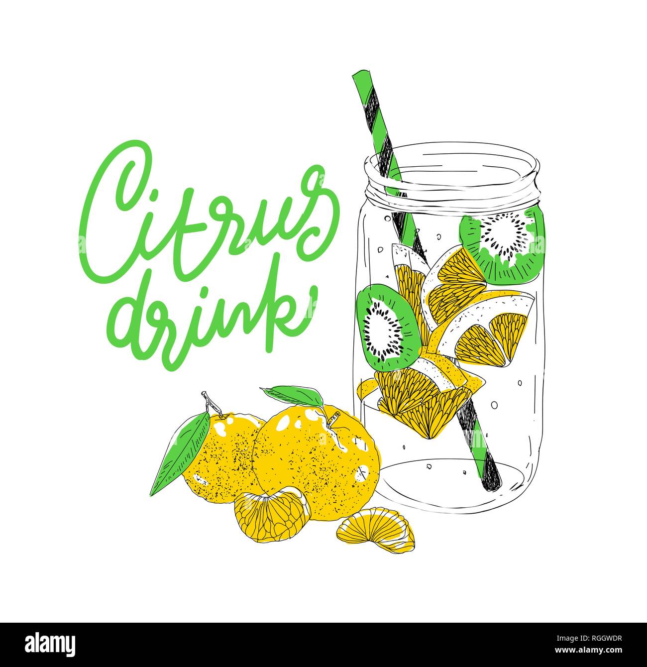 Disegnata a mano vector estate bevanda ghiacciata con cittrus. Limone e menta. Detox acqua. Illustrazione lineare. - Illustrazione Vettoriale Illustrazione Vettoriale Disegnata a mano vector estate bevanda ghiacciata con cittrus. Limone e menta. Detox acqua. Illustrazione lineare. - Illustrazione Vettoriale Illustrazione Vettoriale