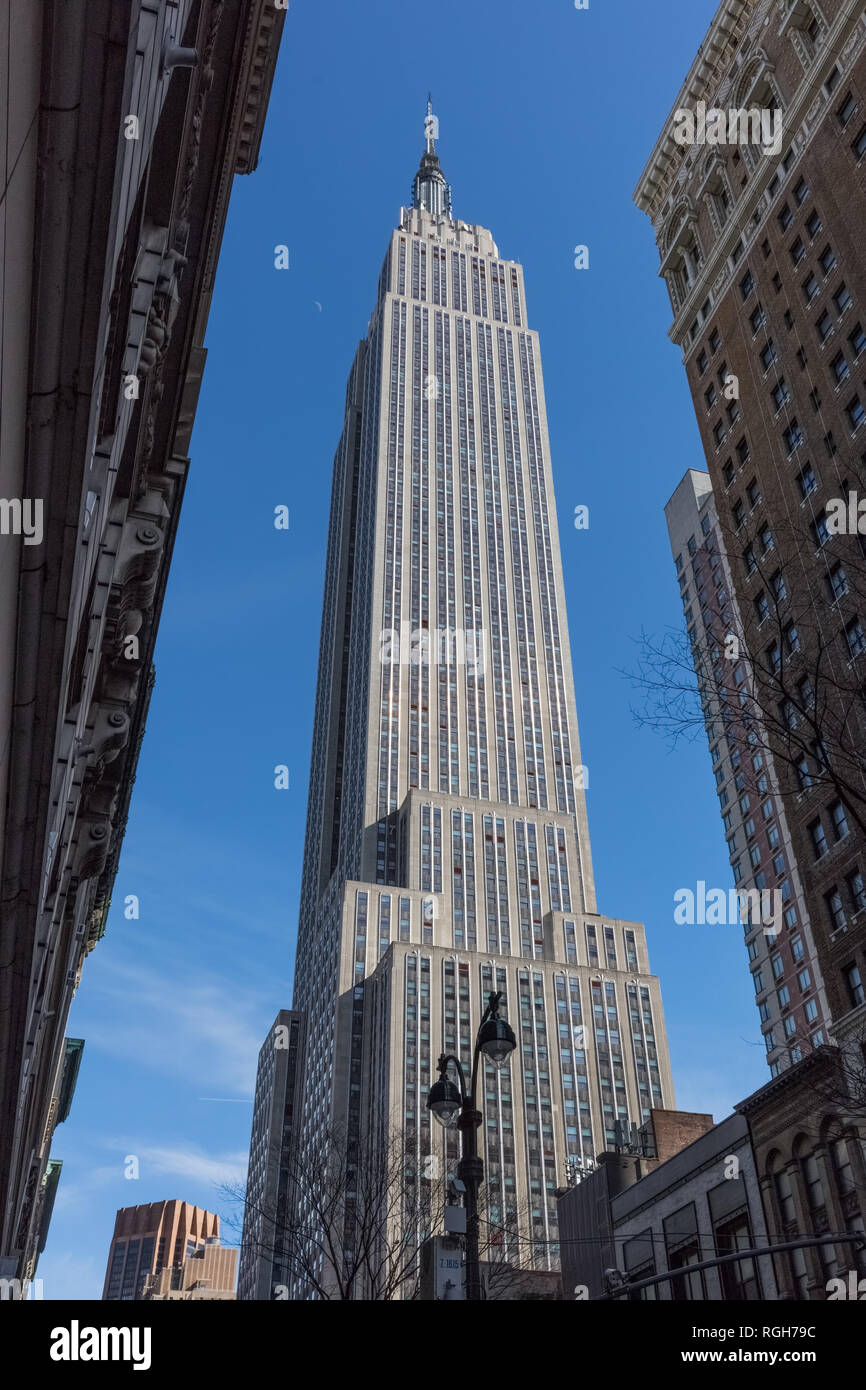 Empire State building attrazioni di Manhattan a New York City USA Foto Stock