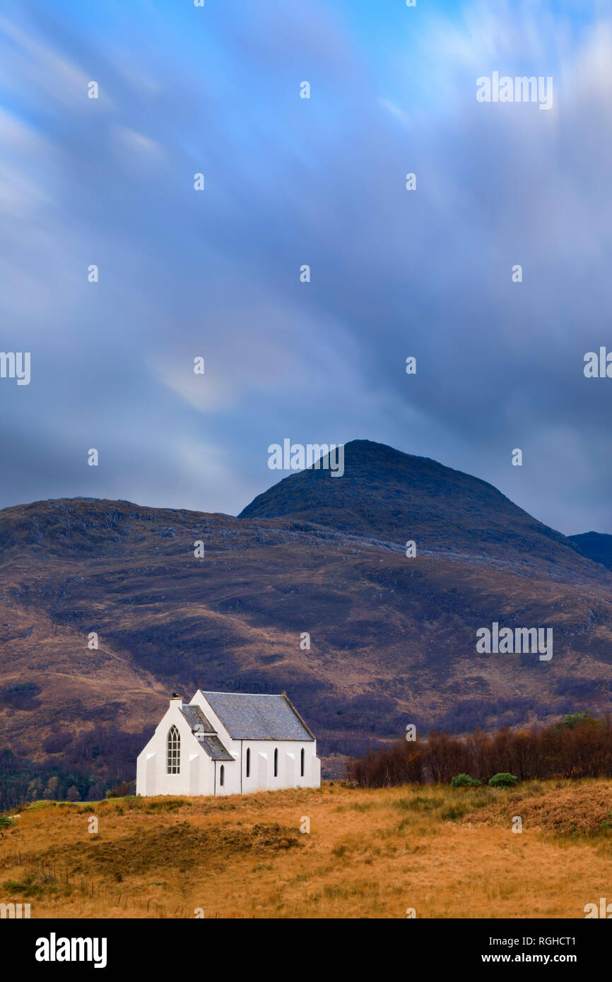 Polnish chiesa sulla strada per le isole della Scozia. Foto Stock