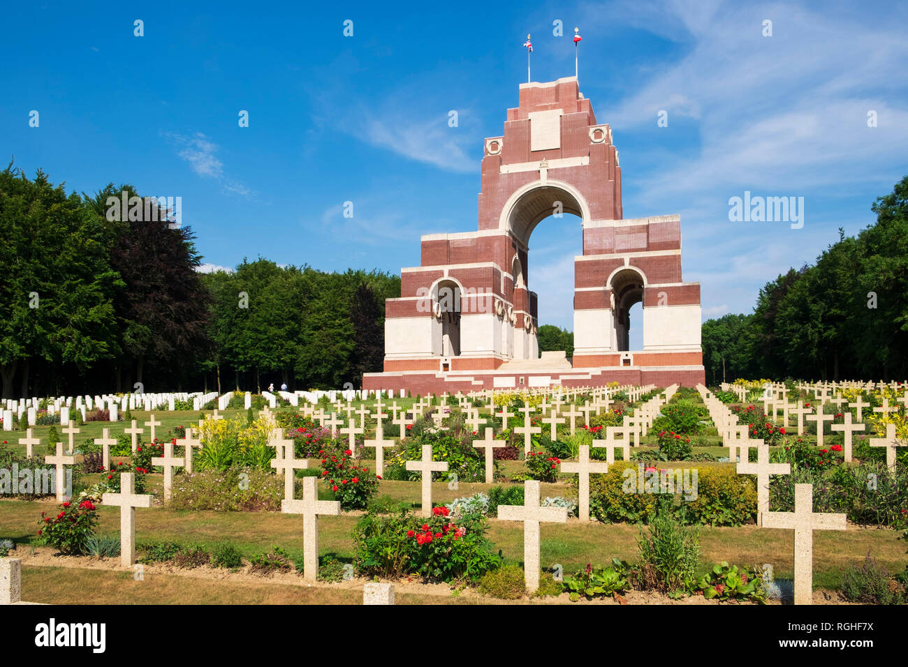 Thiepval Memoriale per la mancanza delle somme in WW1 progettato da Sir Edwin Lutyens Foto Stock