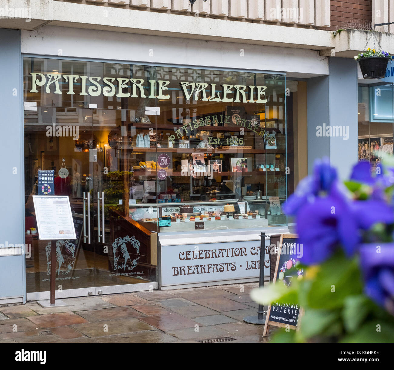 Patisserie Valerie shop a Shrewsbury, Shropshire, Inghilterra, Regno Unito Foto Stock