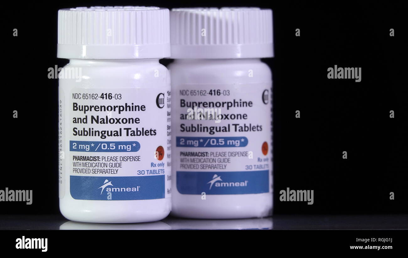 Buprenorphine-Naloxone, un farmaco sottoutilizzati con grande promessa nel dolore cronico la gestione, originariamente significava per il trattamento della dipendenza da oppiacei Foto Stock