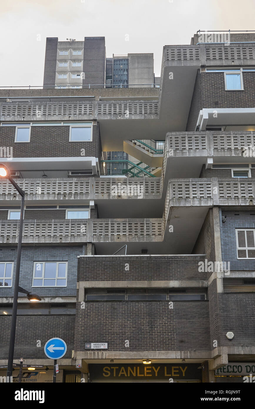 Anni Settanta l'architettura edilizia sociale, alloggiamento del consiglio Foto Stock