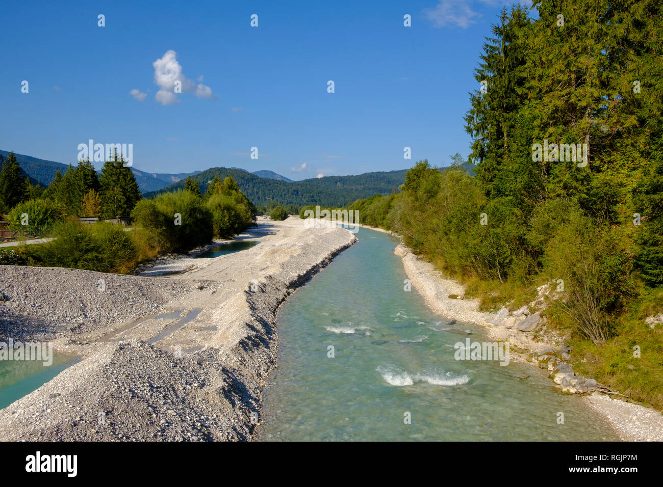 In Germania, in Baviera, Baviera, Werdenfelser Land, fiume Isar vicino a Wallgau Foto Stock