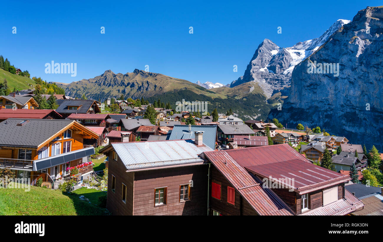 La Svizzera, Oberland bernese, Eiger, Moench, Muerren Foto Stock