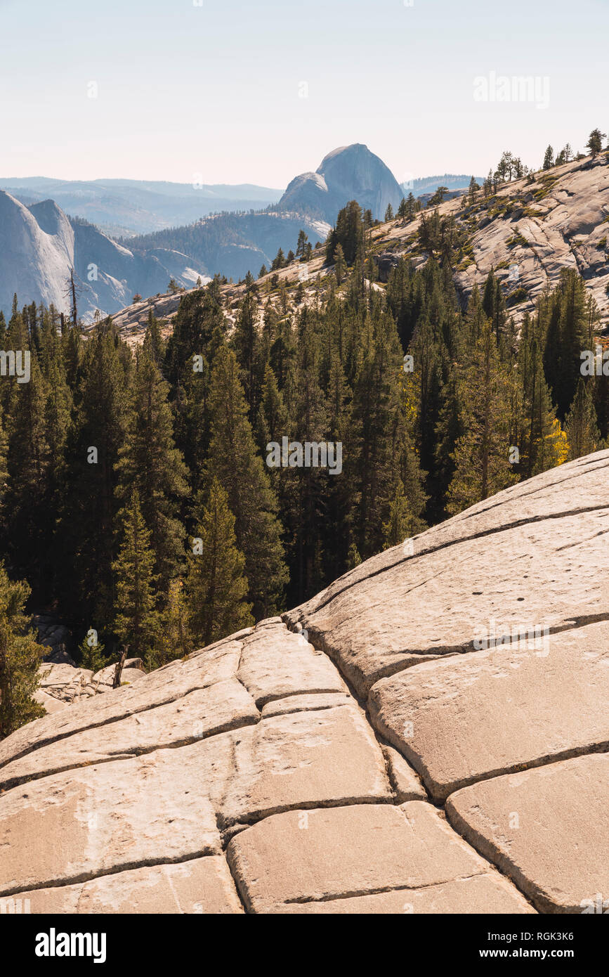 Stati Uniti d'America, in California, del Parco Nazionale Yosemite, punto di vista Foto Stock