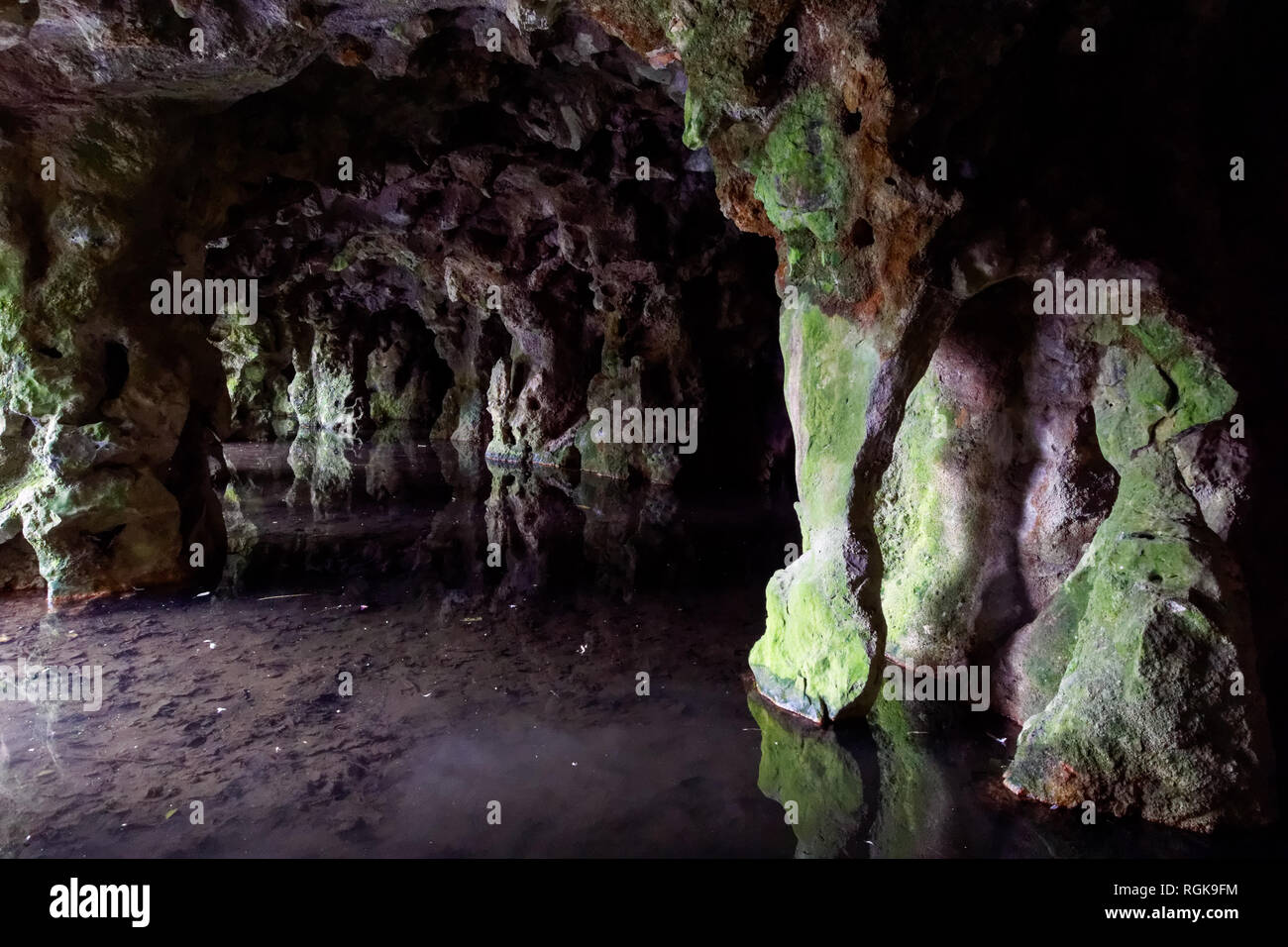 Parco della Quinta da Regaleira nel Palazzo di Sintra, Portogallo Foto Stock