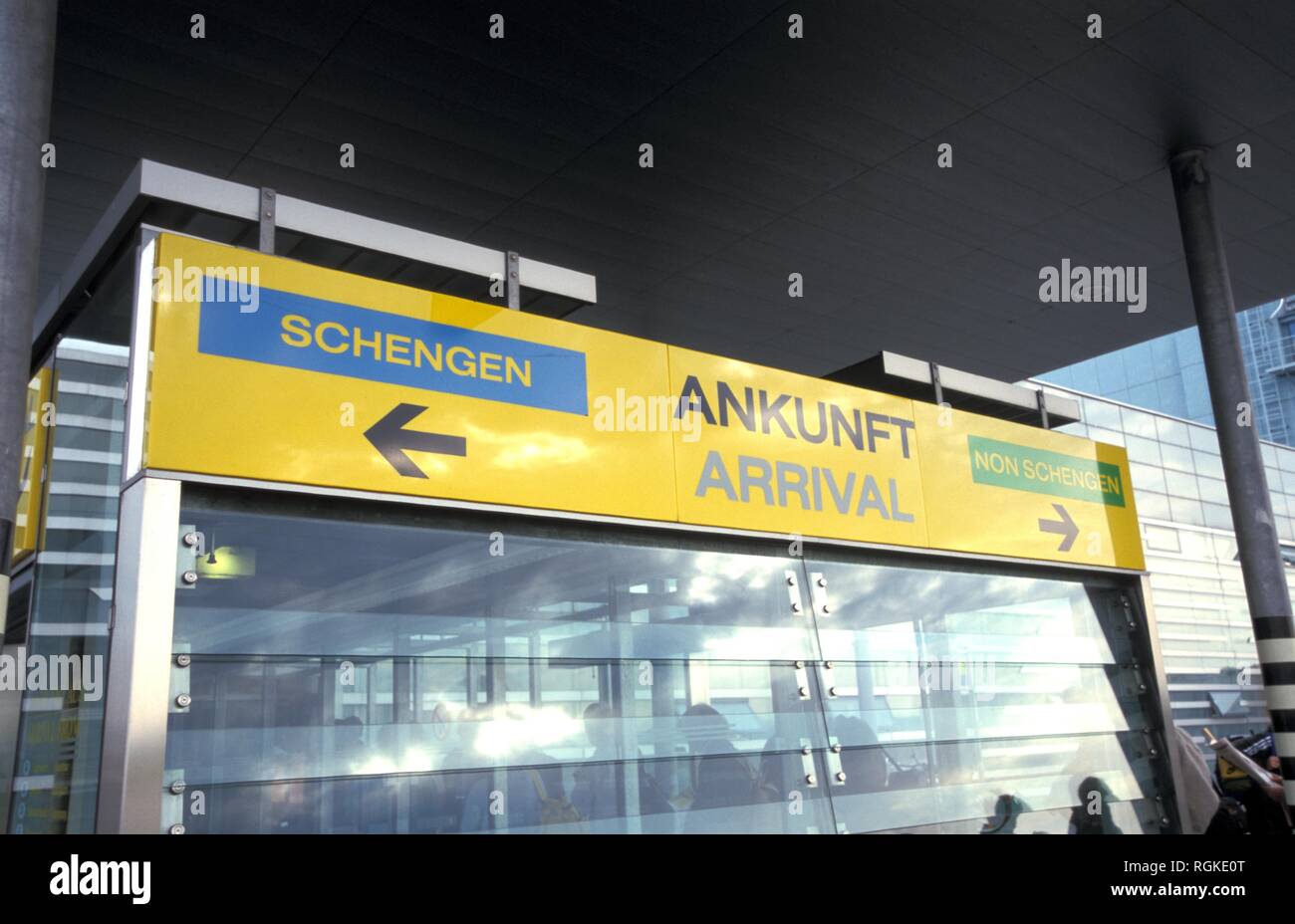 Graz, Flughafen Thalerhof; Schengengrenze Foto Stock
