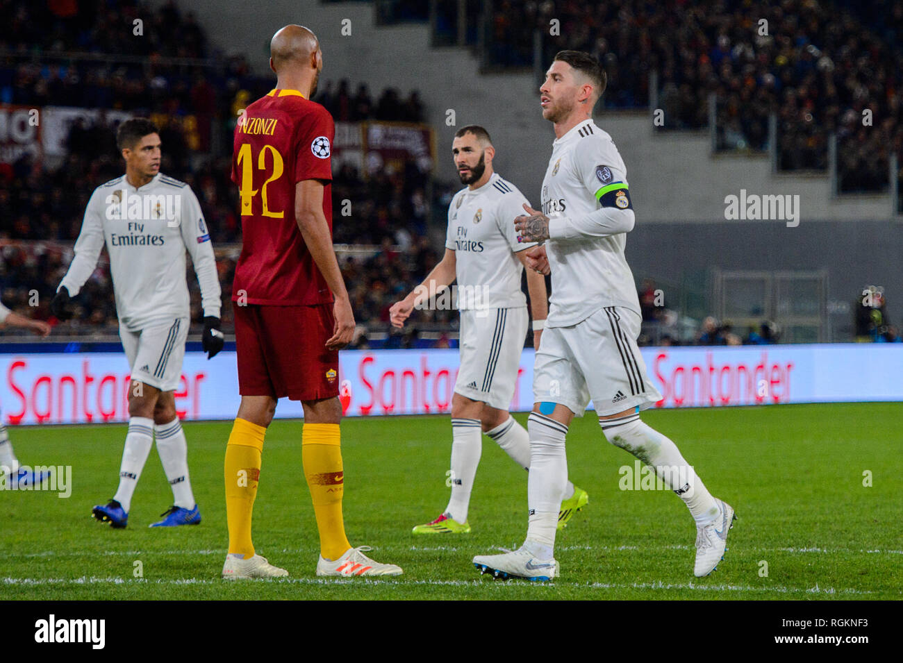 Roma - Nov 27, 2018: Sergio Ramos 4. Come Roma - Real Madrid. La UEFA Champions League. Fase di gruppo. Giornata 5. Stadio Olimpico Foto Stock