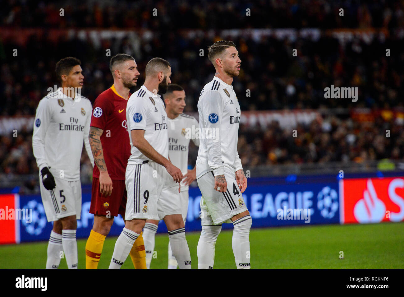 Roma - Nov 27, 2018: Sergio Ramos 4. Come Roma - Real Madrid. La UEFA Champions League. Fase di gruppo. Giornata 5. Stadio Olimpico Foto Stock