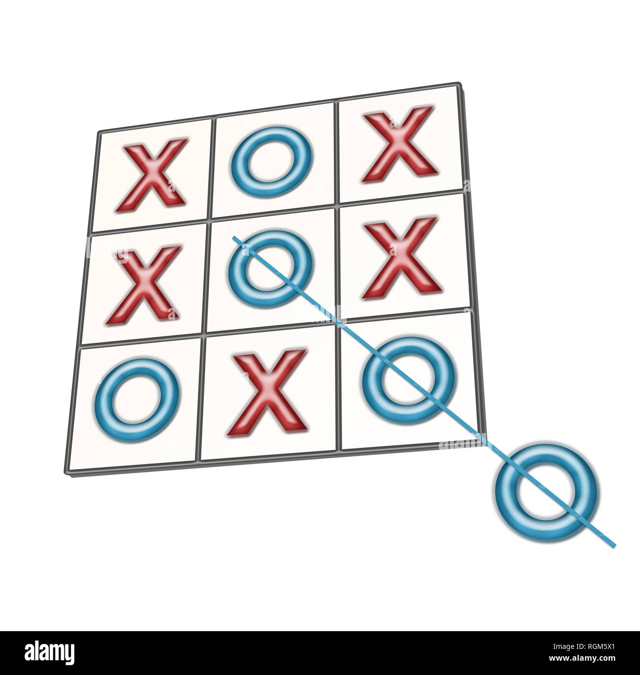 Tic Tac Toe pensare al di fuori della casella concept Foto Stock