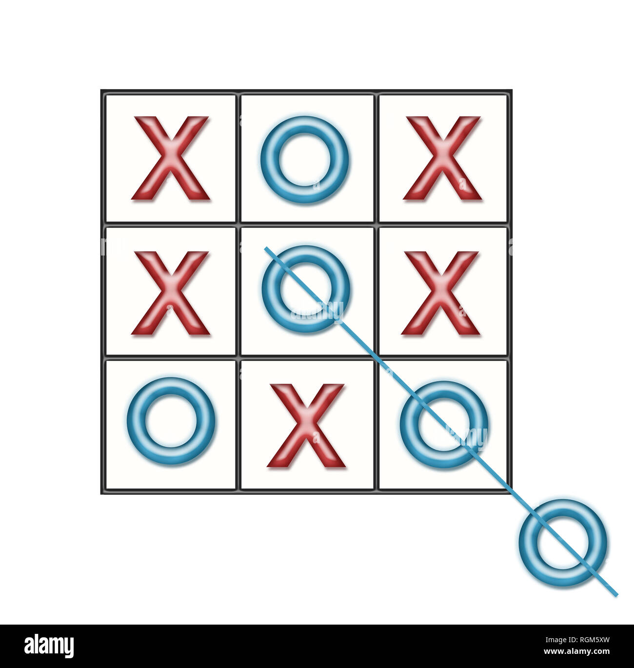 Tic Tac Toe pensare al di fuori della casella concept Foto Stock