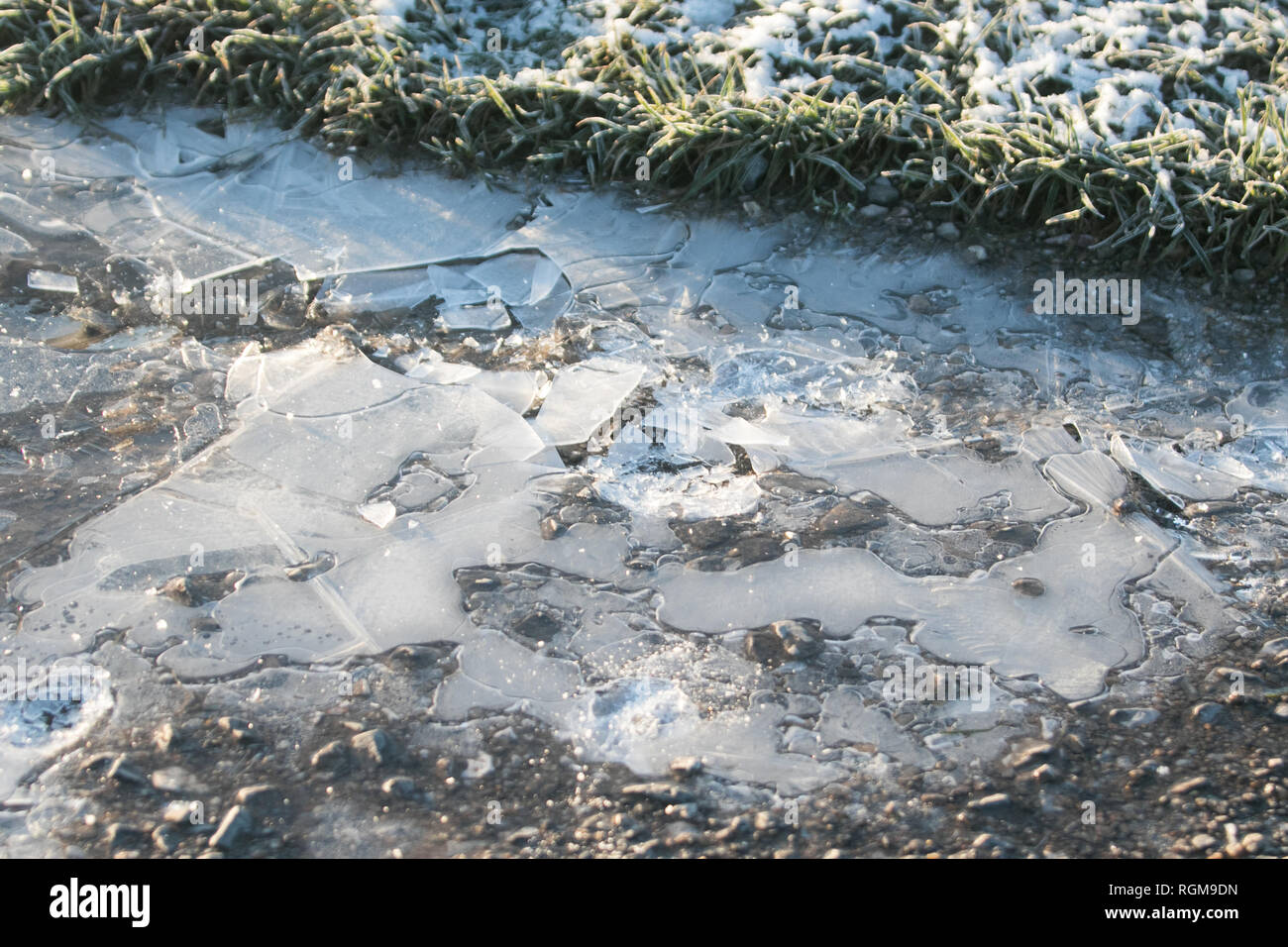 Londra REGNO UNITO. Il 30 gennaio 2019. La gente a piedi su Wimbledon Common coperti in pesante la brina e il ghiaccio su un terribilmente freddo mattino come le temperature scendono al di sotto di credito di congelamento: amer ghazzal/Alamy Live News Foto Stock