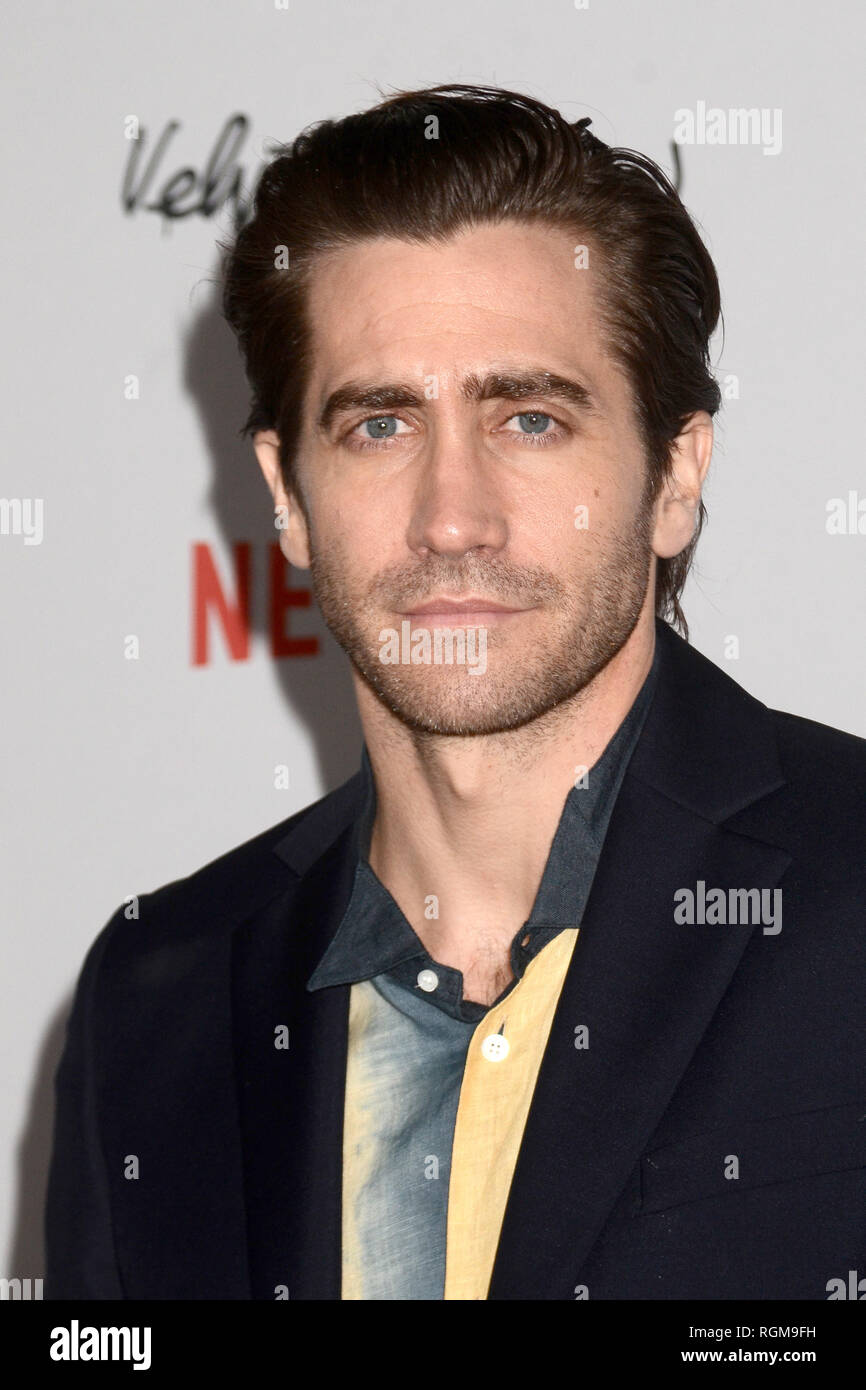 Los Angeles, CA, Stati Uniti d'America. 28 gen, 2019. LOS ANGELES - Jan 28: Jake Gyllenhaal al ''Velvet Buzzsaw " Los Angeles prima proiezione al Teatro egiziano su gennaio 28, 2019 a Los Angeles, CA Credito: Kay Blake/ZUMA filo/Alamy Live News Foto Stock