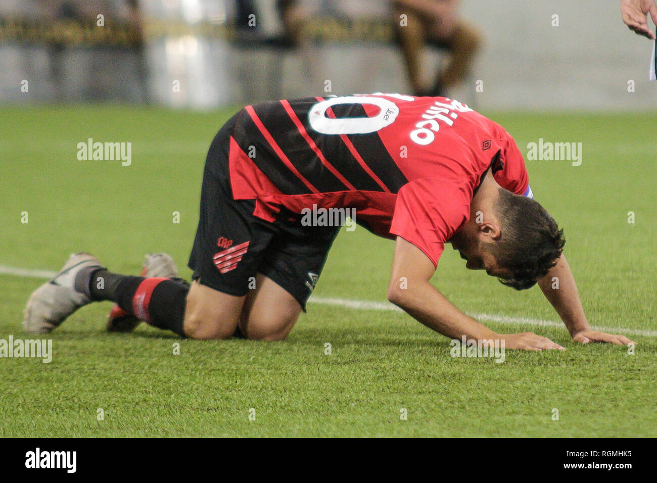 PR - Curitiba - 30/01/2019 - Paranaense 2019, atletico PR x Coritiba - Coritiba player Marquinho si rammarica per sconfiggere alla fine del match contro l'Atletico-PR a Arena da Baixada stadium per stato di campionato 2019. Foto: Gabriel Machado / AGIF Foto Stock