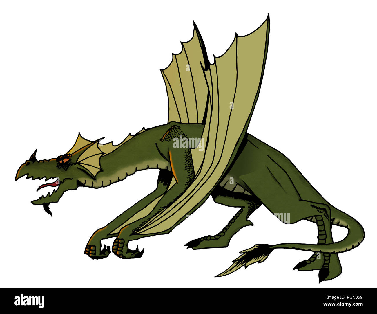 Drago colorato disegno a mano illustrazione Foto Stock