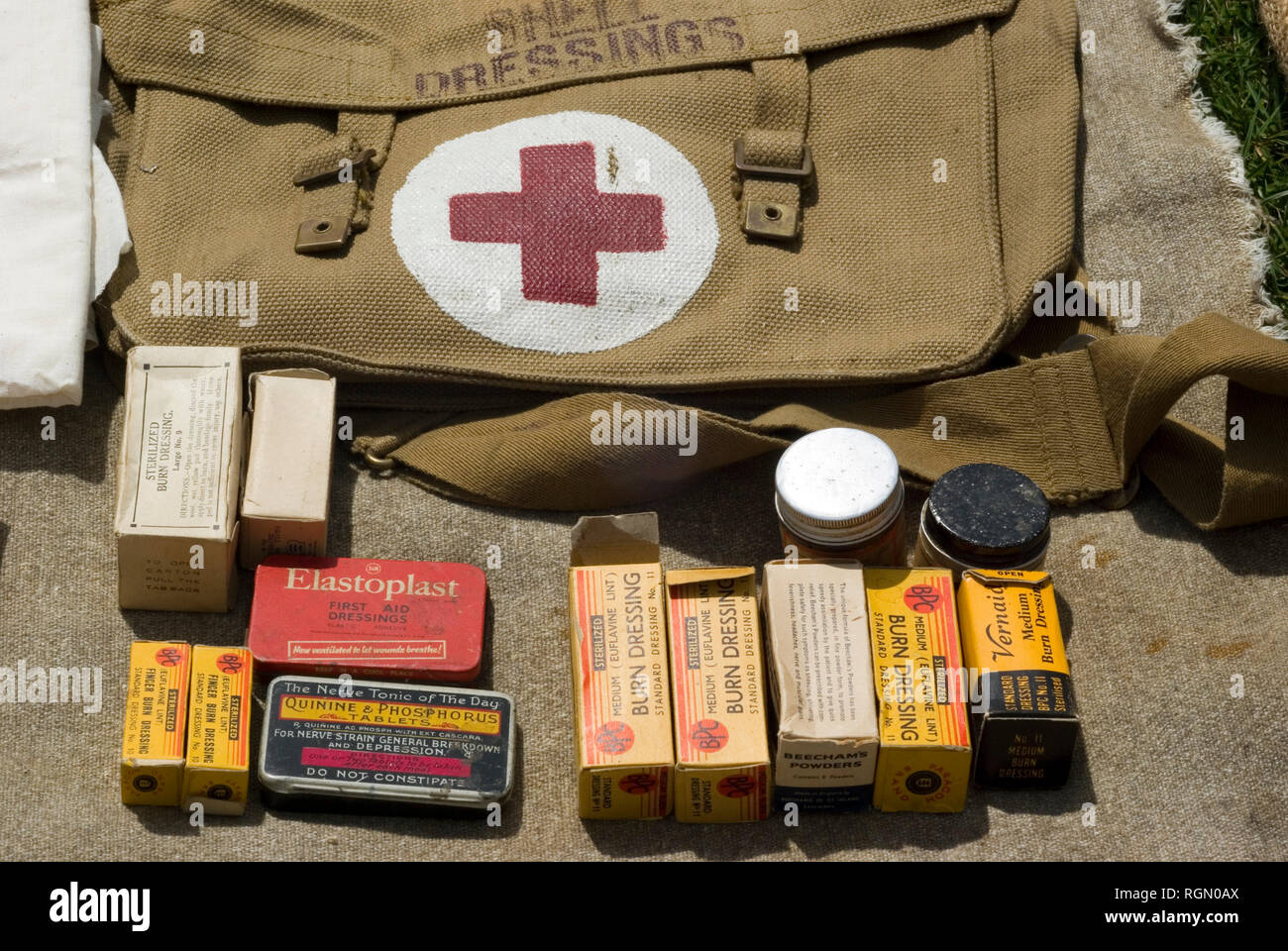 British WWII Attrezzature Mediche Foto Stock
