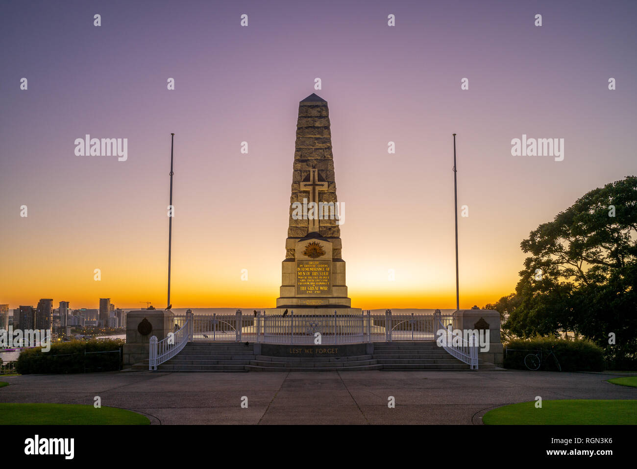 Membro War Memorial a Perth in Australia all'alba Foto Stock