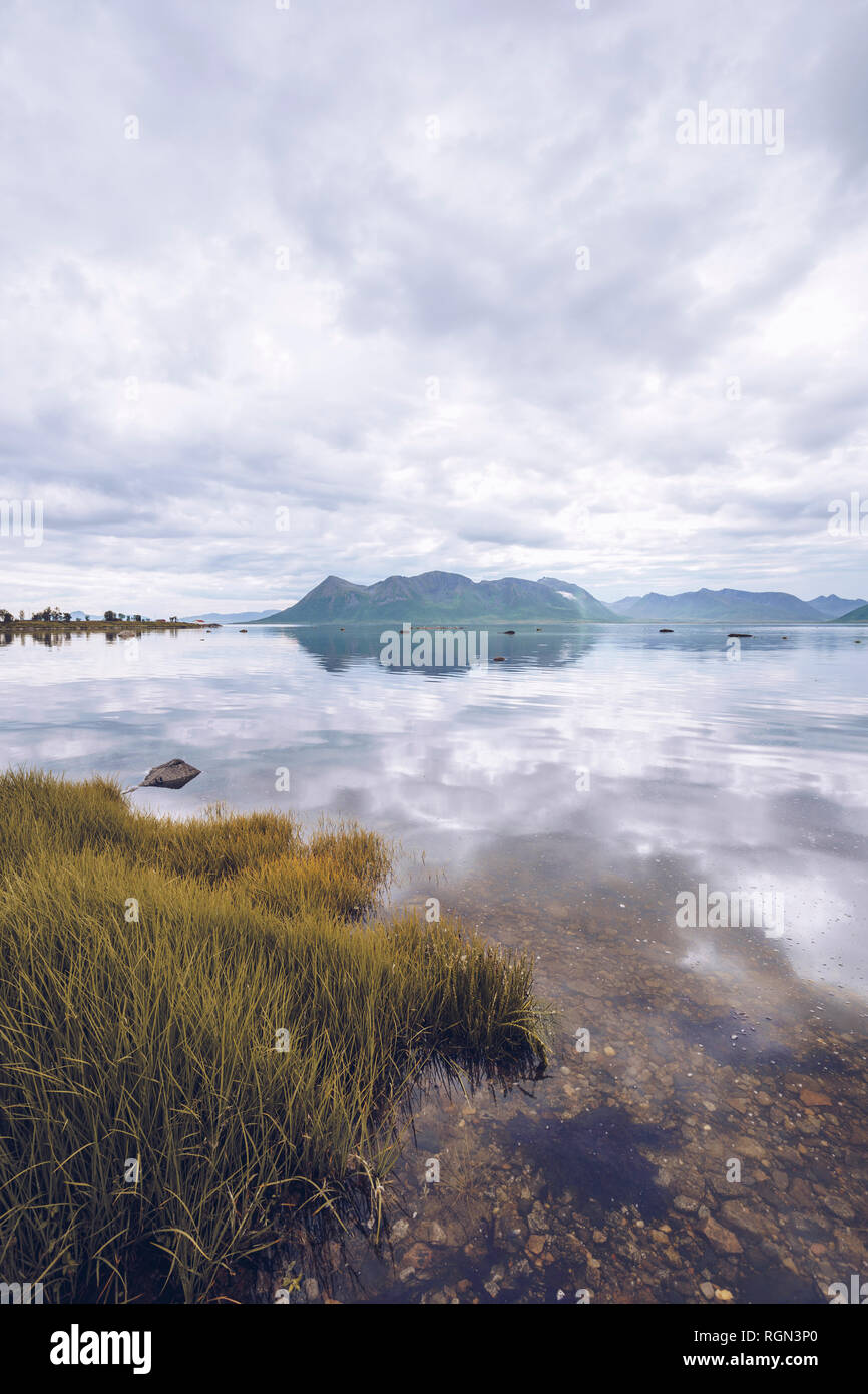 Norvegia, Senja, il paesaggio costiero Foto Stock
