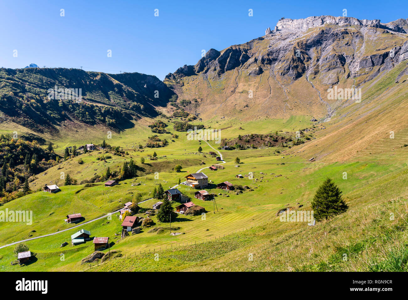La Svizzera, Oberland bernese, Birg, Blumental vicino Muerren Foto Stock