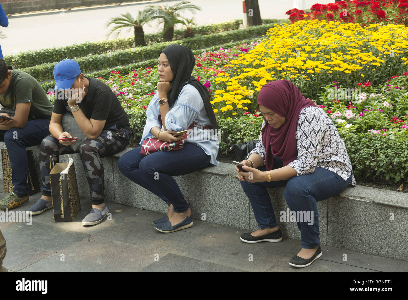 Il malese turisti in Ho Chi Minh in Vietnam Foto Stock
