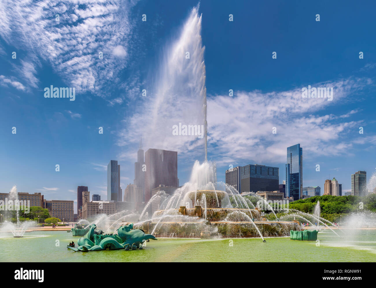 Buckingham Fountain in Chicago, Illinois Foto Stock