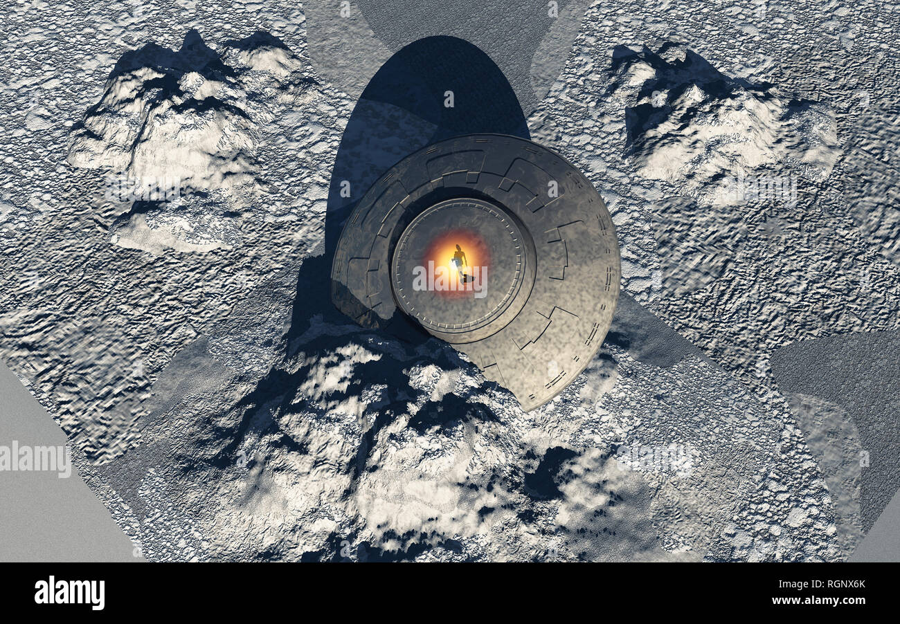 Un UFO crash site Foto Stock