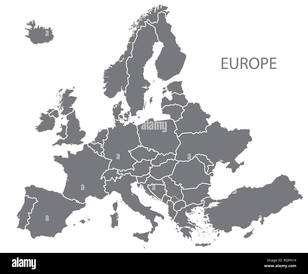 Mappa dell'europa con gli stati Immagini senza sfondo e Foto Stock ritagliate - Alamy
