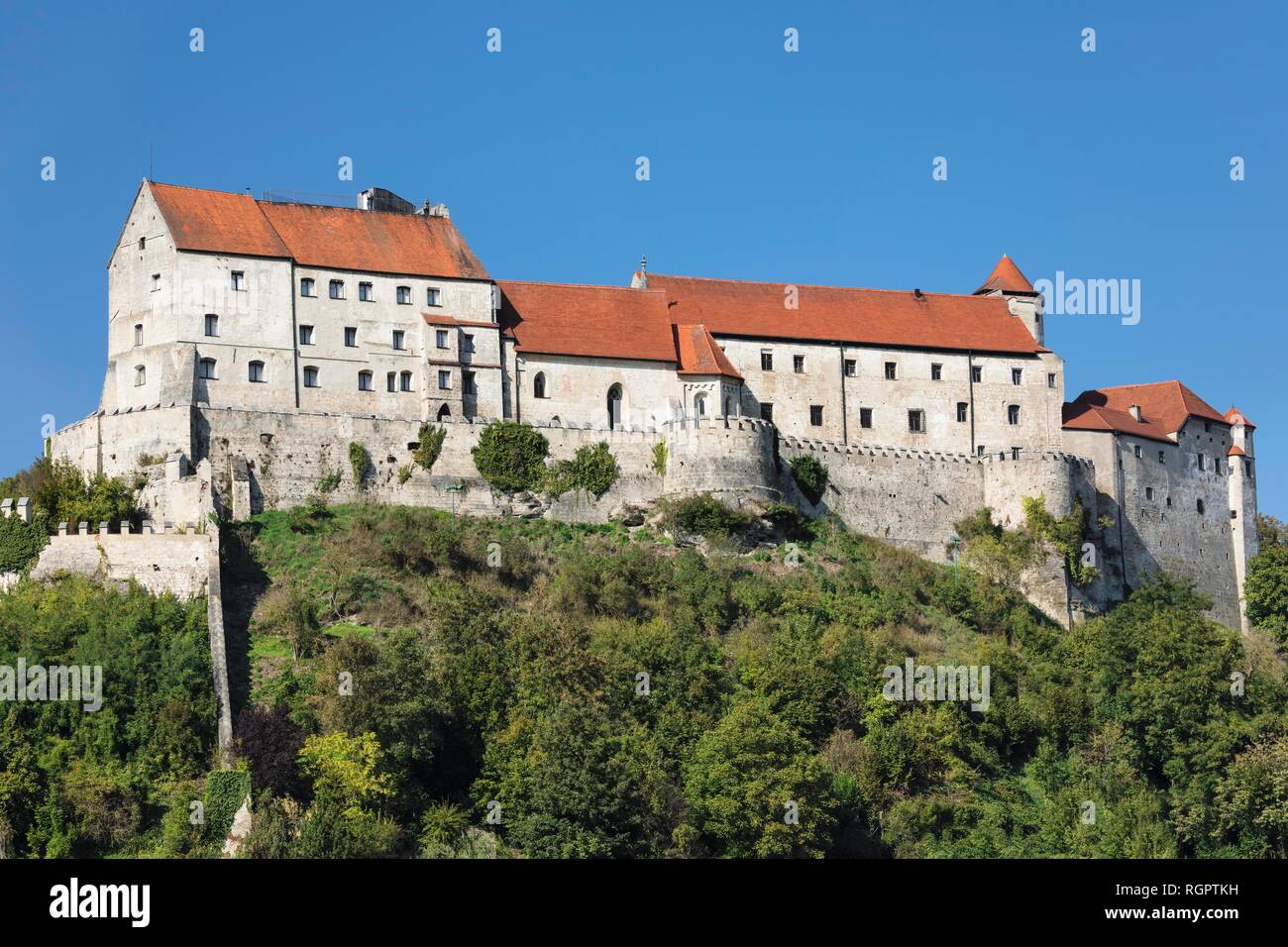 Burghausen Castello, Burghausen, Alta Baviera, Baviera, Germania Foto Stock