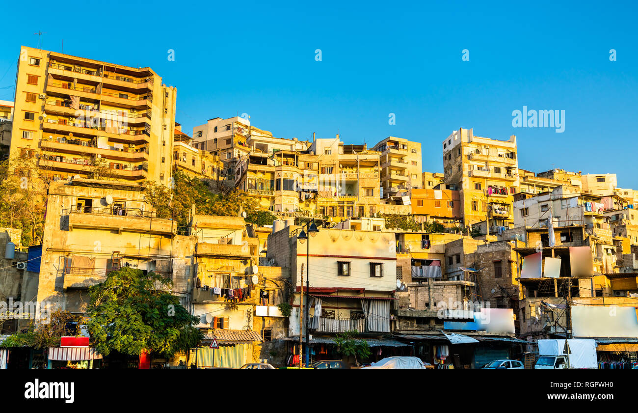 Vista di Tripoli, la seconda città più grande in Libano Foto Stock