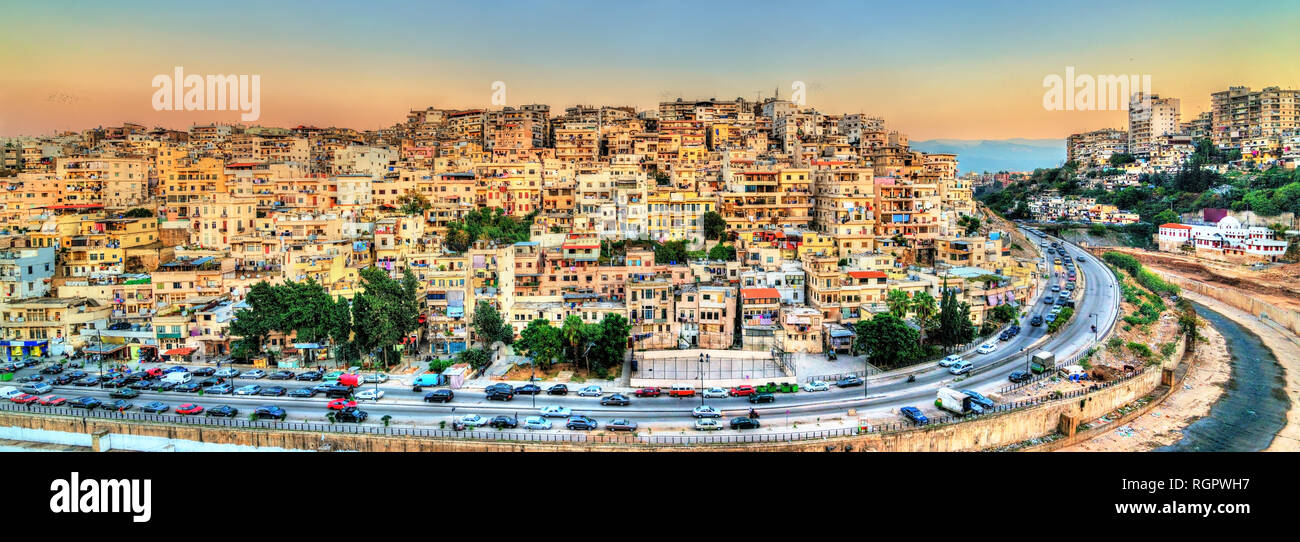 Vista di Tripoli, la seconda città più grande in Libano Foto Stock