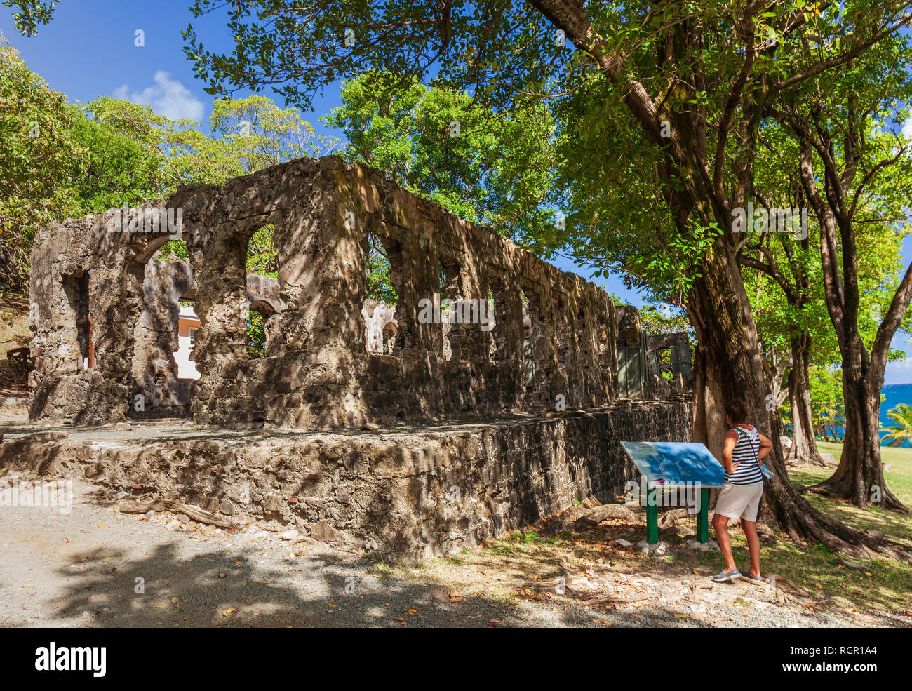 I soldati nelle caserme. Fort Rodney, Pigeon Island, Gros Islet, Saint Lucia, dei Caraibi. Foto Stock