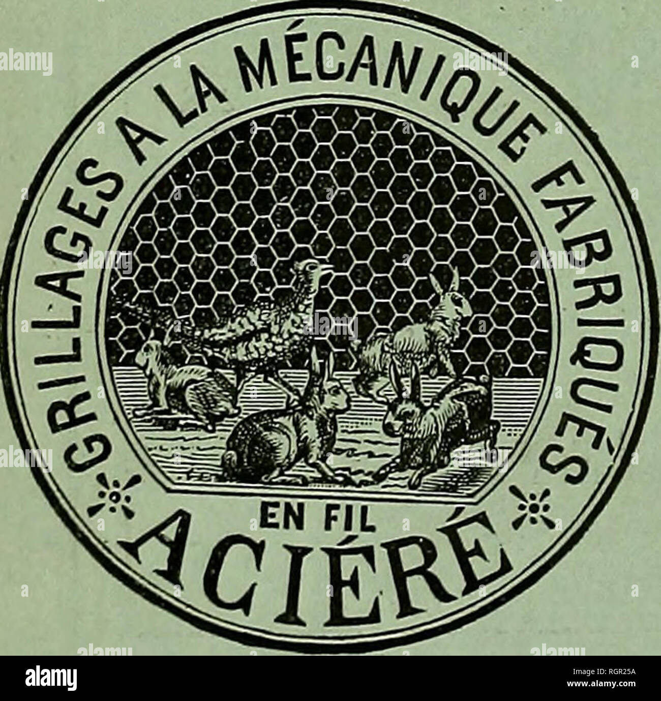 . Bulletin de la SociÃ©tÃ© nationale d'Acclimatation de France. Zoologia. Ronces en acier ^7fiesioo mÃ¨tres^ ^^ ^^ SERRURERIE ^^^ft^JoV^:)^^ in modo '' ^^^^ lo mÃ¨tre Supporta en Fer et fil d'acier compris S DE PRAERBE Iteliers de Construction : 264 Avenue Daumesnil, PariÂ" pour les Jardins SERRURERIE D'ARTE - FERS RUSTIQUES 121, RUE LAPAYETTE, PARIS PONTS KIOSQUES ce (xi o &gt;â. BERCEAUX CHARMILLES RONCE EN FIL ET TOLE D'ACIER GALVANISÃS ^ 7 fr. 75 les 100 m. par 250 ou 500 m. g ^ sans plus-valore pour bobines ^ ClÃ'ture fare chas.così ho^ O fr. 30 le mÃ¨tre notevole diminuzione de prix 7^^,,r,i /"*&g Foto Stock