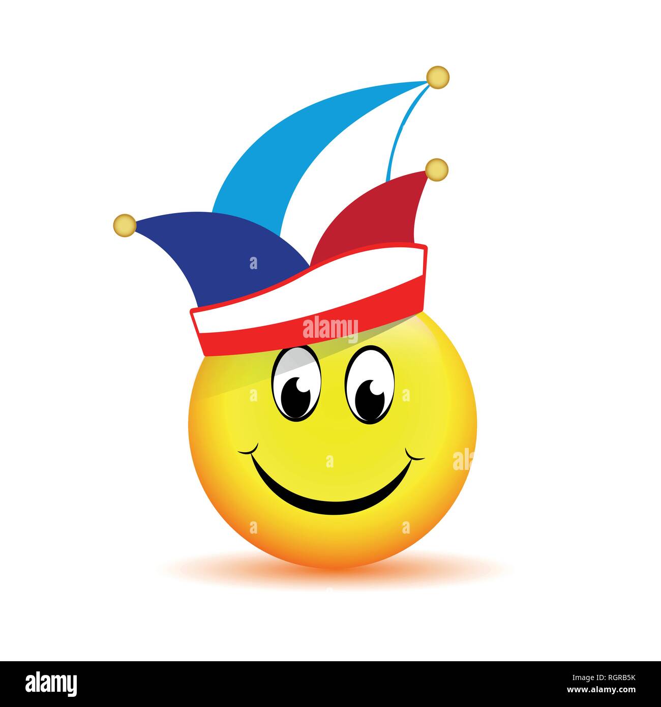 Felice volto sorridente con il carnevale hat illustrazione vettoriale EPS10 Illustrazione Vettoriale