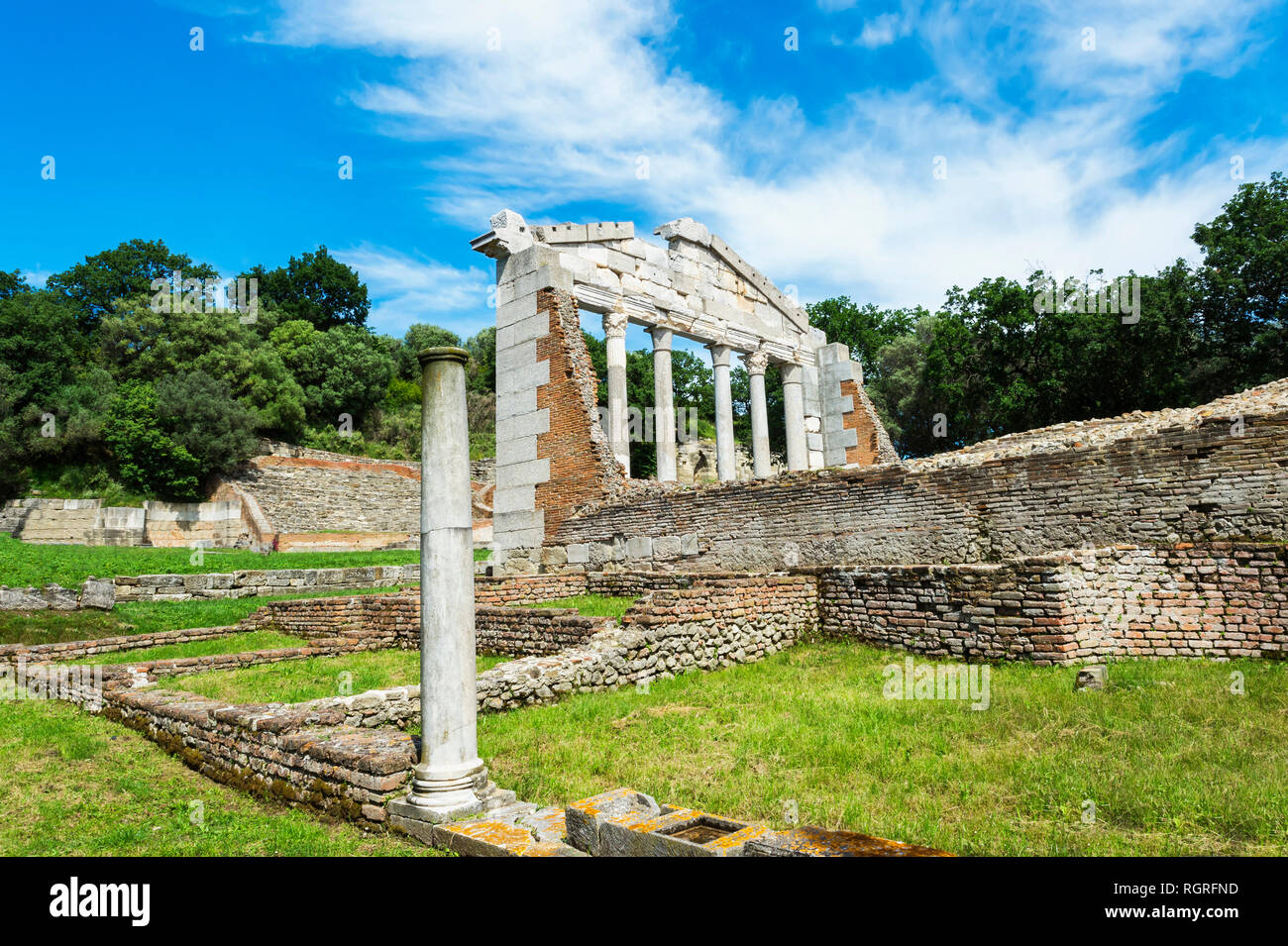 Agonothetes o Bouleuterion monumento, Apollonia parco archeologico, Pojani Village, Illyria, Albania Foto Stock