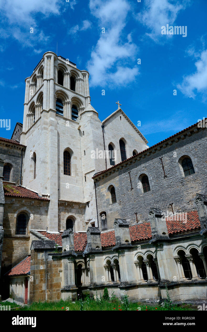 Basilika San Madeleine, Sainte Marie-Madeleine, Vezelay, Burgund, dipartimento Yonne, Frankreich, Europa, Frankreich Foto Stock