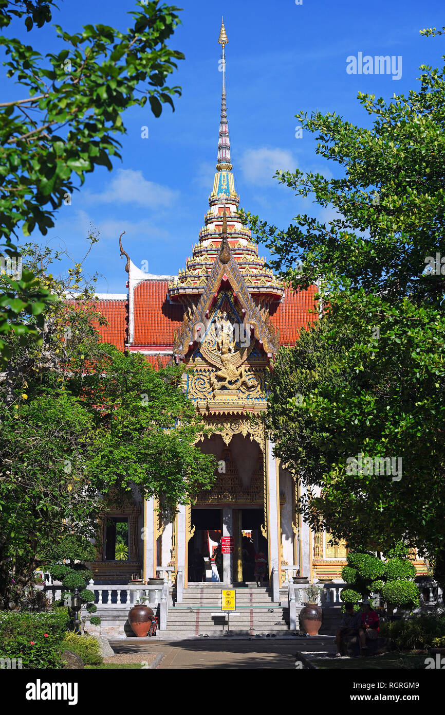 Wat Chalong, Tempel auf Phuket, Tailandia Foto Stock