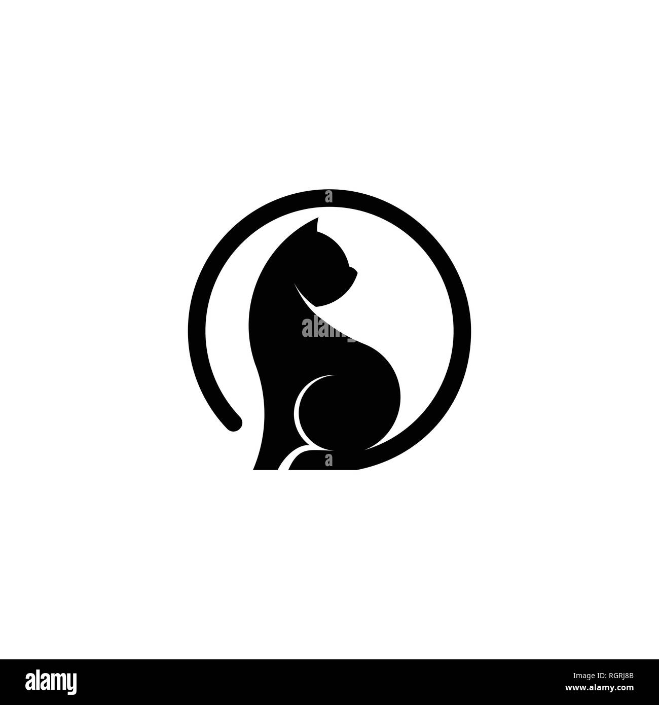 Cat logo grafici vettoriali, silhouette di gatto, icone vettoriali. Illustrazione Vettoriale