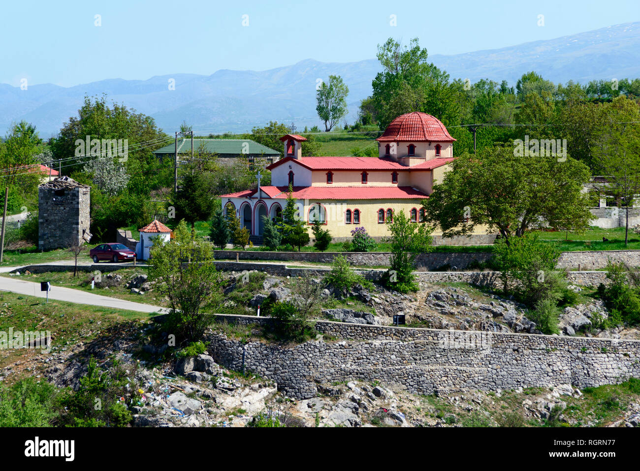 La chiesa, Borova, Korca, Kolonja, Albania, Korça Foto Stock