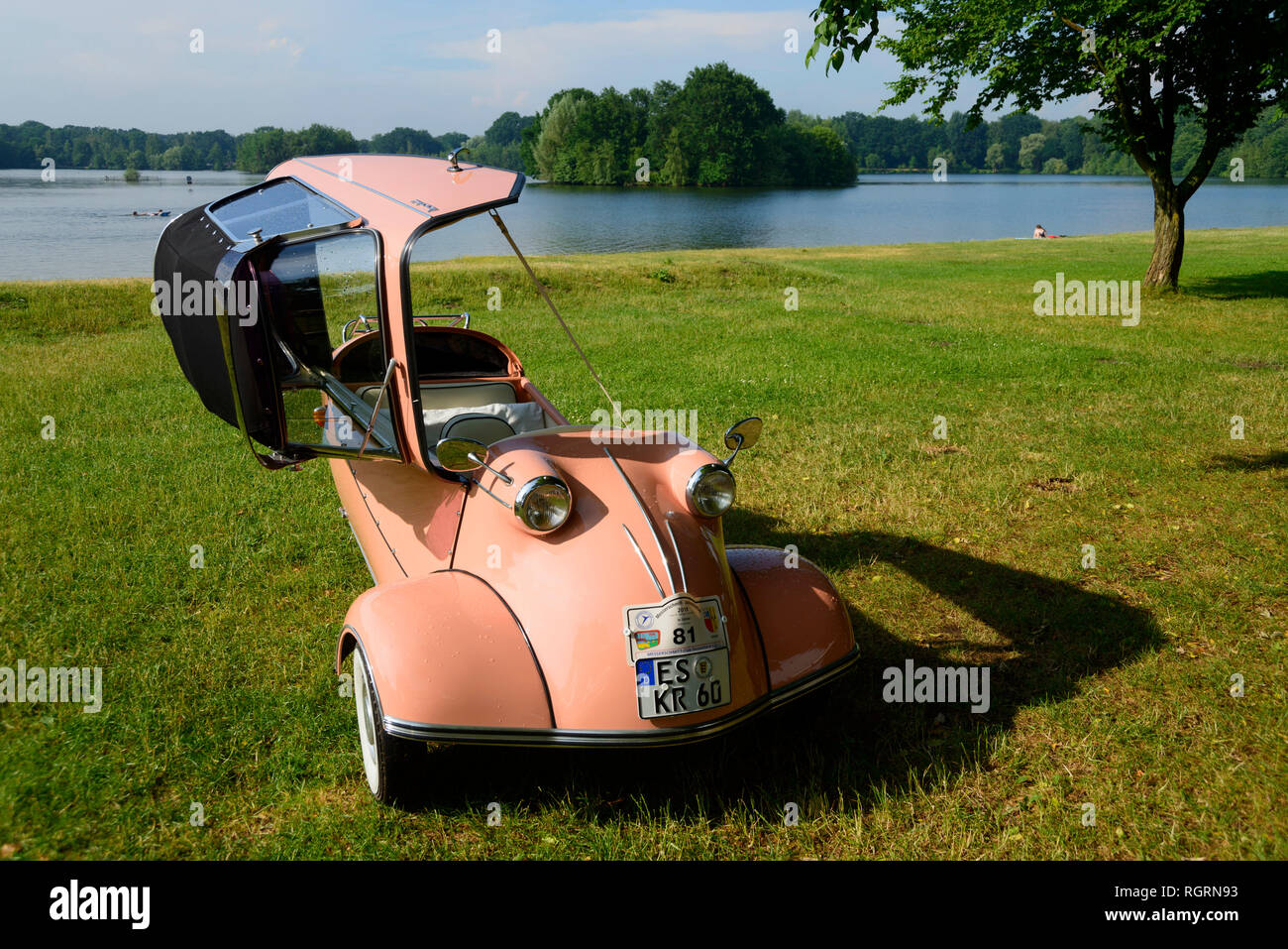 Messerschmitt cabin scooter, Irenensee, Uetze, Bassa Sassonia, Germania Foto Stock