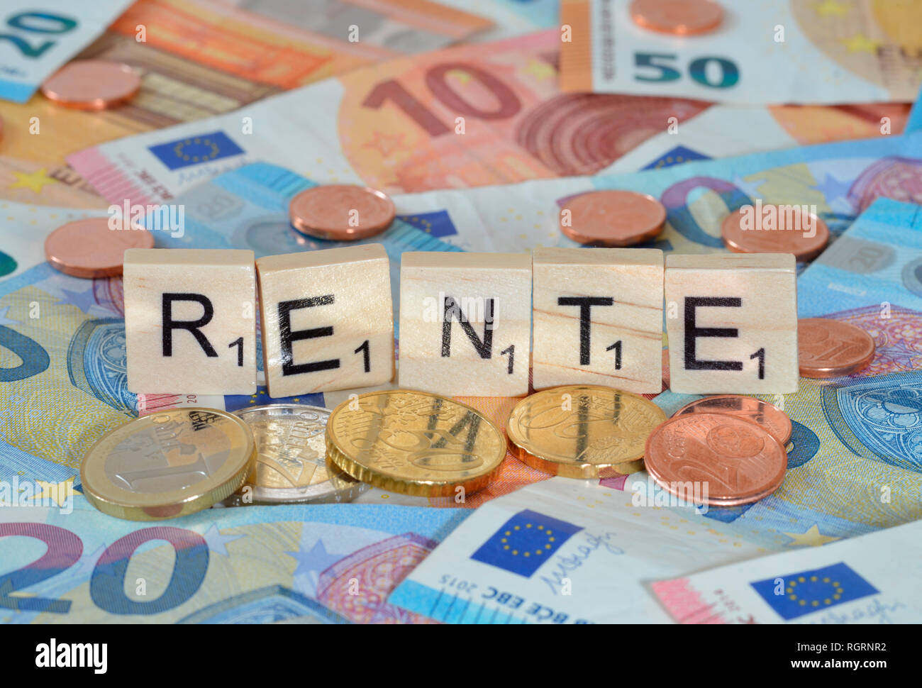 Symbolfoto Wirtschaftsbegriff Rente Foto Stock