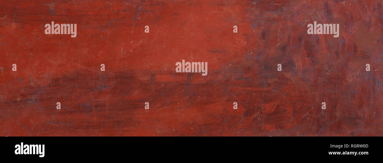Metallo di foglio di acciaio texture di sfondo, il colore rosso dipinto, banner Foto Stock