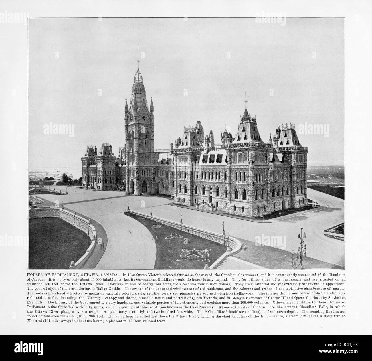 La Casa del Parlamento, Ottawa, Canada, antichi fotografia canadese, 1893 Foto Stock