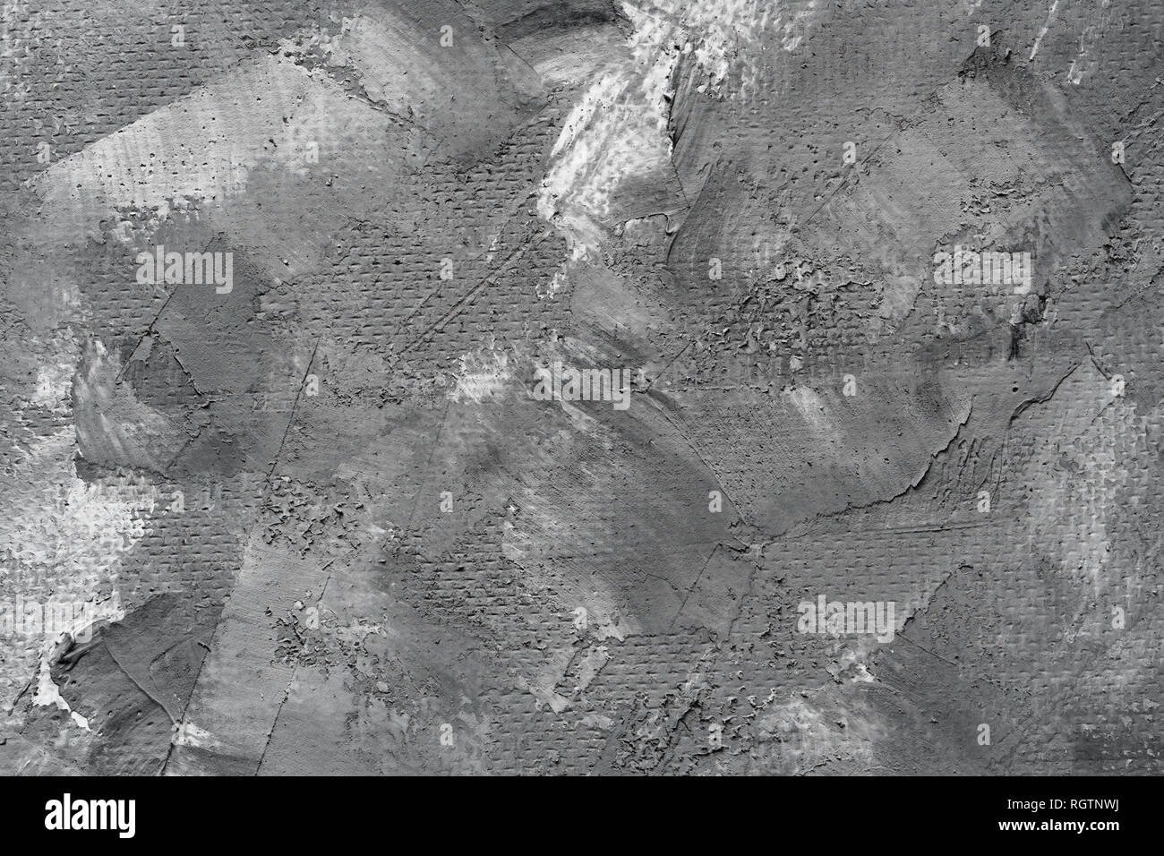 Grigio pietra texture. Sfondo senza giunture per ricamo. Intonaco, cemento, cospargere Cazzuola a mano Foto Stock