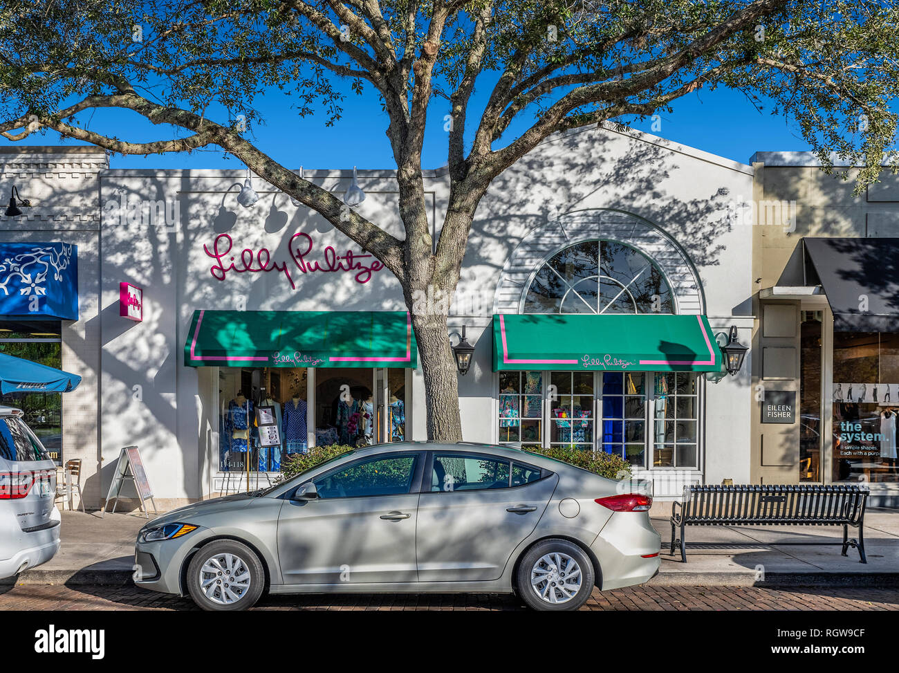 Lilly Pulitzer firma Store, Winter Park, Florida, Stati Uniti d'America. Foto Stock