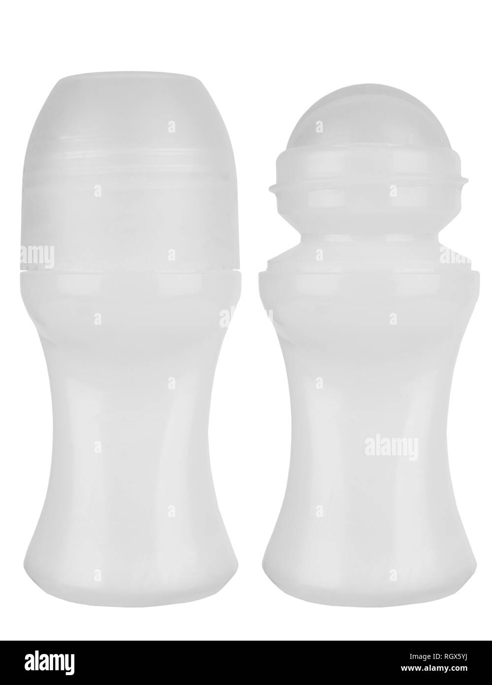 Roll-on di ingrediente antitraspirante isolati su sfondo bianco Foto Stock