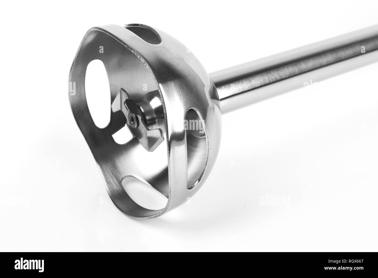 Electric frullatore a immersione su sfondo bianco Foto Stock